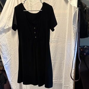 SHEIN Black Midi Dress